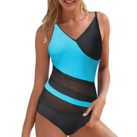 Ženska boja V izrez Boja koja odgovara kupaći kostim Trčevi temmy Halter Backless Ljetni kupaći kostimi