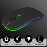 2.4GHz i Bluetooth miš, punjivi bežični LED miš za Realme V također kompatibilan sa TV laptop MAC iPad