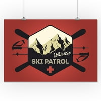 Whistler, Kanada - Značka skijaška patrola - vektorski stil - umjetničko djelo za novinare fenjera