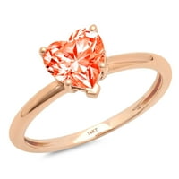2.0ct Heart Cred Simulirani dijamant 18k ružičasti ružičasto zlato graviranje izveštavanja Godišnjica