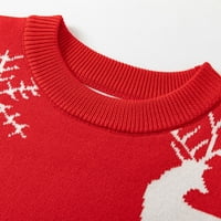 Rovga Toddler Boys Girgi Božićni crtani jelen Snowflake Topli pleteni džemper s dugim rukavima Xmas