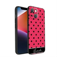 Pink-crvena-polka-dot-crna futrola za telefon za iPhone plus za žene muškarci Pokloni, mekani silikonski