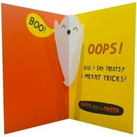 Oprez poslastice unutra: Šišmiši i žuti Oprez Traka Juvenile 3D Pop up Halloween Card za Kid: Djeca: Djeca