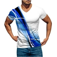 Awdenio Plus Size Atletic Muška majica Ponude za muškarce Ležerne prilike V-izrez Gradijent ispis pulover