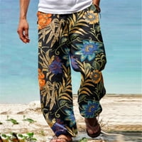 Frehsky muške pantalone muške hlače Ležerne prilike Svestrane sve ispis Labavi plus veličine hlače modne pantalone za plažu crna