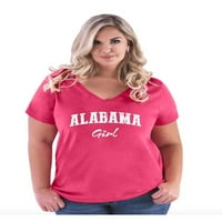 MMF - Ženska majica plus veličine V-izrez, do veličine - Alabama djevojka