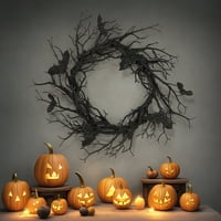 Trayknick Halloween mrtva grana vijenac LED Halloween vijenac sa sablasnim nožnim veštinskim vijencem