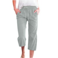 Aloohaidyvio Ženske hlače za čišćenje modnih ženskih povremenih boja elastične hlače ravno široke pantalone
