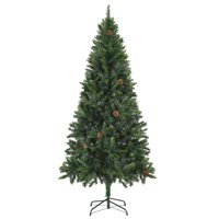 Umjetno božićno drvce sa LED-om i borovim konusima zelena 82.7