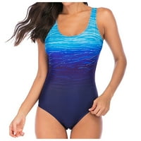 Jedno kupaće kostim za žene postavlja podstavljene kupaće kostim kostim kostim bikini Žene Monokini Plivanje kupaće kostimi Tankinis set plava + xxl