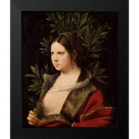 Giorgione crni moderni uokvireni muzej Art Print pod nazivom - Laura