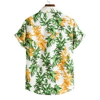 Muški gumb dolje majice Muška havajska majica kratki rukavi ispisani gumb prema dole ljetne majice na