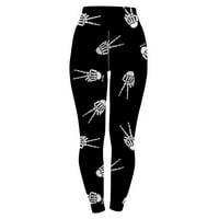 Kolekcija za ispis Visoko struk Ženske gamaše kompresijske hlače za jogu trčanje dnevne fitness yoga hlače crna xl