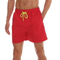 Leesechin muški kratke hlače Atletska čvrsta prozračna čipka vodootporna četvrt hlača Plaže kratke hlače Sportske casual hlače Clear Red 3xl
