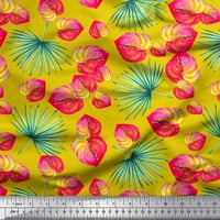 Soimoi Poly Georgette Tkaninski listovi i lakeleaf cvjetni dekor tkaninski odštampano dvorište široko
