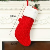 Klizne božićne čarape, svečani Xmas poklon držač sa lepršavim manžetnim čarapama za odmor savršene za