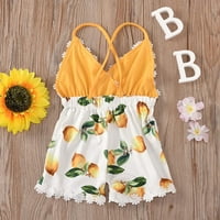 Mjeseci - Godine Toddler Romper Kids Girl Vest Backlex suncokret za suncokret ROMPER Odjeća za sunčanje odijelo žute 2- godine