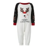 NOKIWIQIS Obiteljski Božićni PJS Podudarni setovi ELK Santa Claus Xmas Tree Snowman Print TOPS i hlače