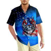 Muška 4. jula Dugme s kratkim rukavima dolje majice Havajska ležerna košulja na plaži Ljetni vrh za