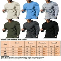 NIUER MAN Slim Fit Comfy majica Mens Plain Basic Tee Solid Color Sport Dugih rukava modna bluza svijetlo