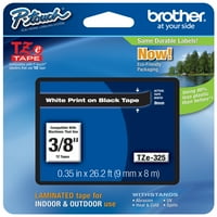 Pravi brat 3 8 Bijeli na crnom TZE P-touch traku za brata PT-H101C, proizvođač etiketa PTH101C