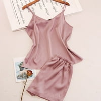 Ženske pidžame postavljaju svile satenske kamere za kratke hlače postavljene meke noćne ručne ružičaste veličine m