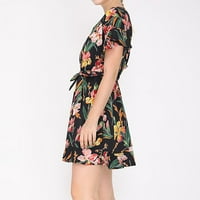 Plaže haljine za žene cvjetni vintage kratki rukav V izrez Split midi haljine za žene plus veličina
