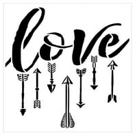 Ljubav sa strelicama Stencila Studior za višekratnu upotrebu za višekratnu upotrebu za plaćanje za plaćanje drveta - palete - jastuci - DIY Love Decor - Odaberite veličinu 19 27