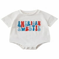 Djevojčica za bebe 4. jula Outfit Newborn Overselizirana SAD Romper Američka zastava One One outfit