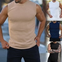 Mens Workout Cisterna vrhova fitness mišićne majice bez rukava, teretana bodybuilding vest crna l