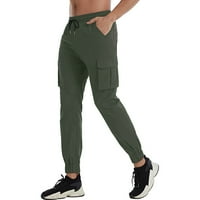 B91XZ planinarske pantalone za muškarce muške pamučne modne jednostavne čvrste boje elastične struke