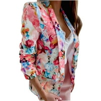 JUEBONG SPRING FALL CARDIGAN jakna za žene Elegantna cvjetna print Notch Lapel Dugi rukav Business Coustery