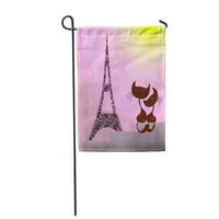EnAMred mačke Eiffelove toranjske arhitekture prekrasno par vrtna zastava ukrasna zastava kuće baner