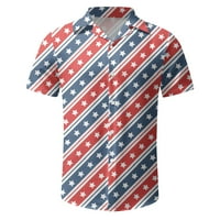 Clearce 4. jula Muns Havajska majica Dan neovisnosti Zabava Šarene kratke rukave Up košulje Tropical
