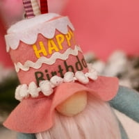 Sretan rođendan bezbosione gnomi lutke s tortom, sretan rođendan Tomte plišani pokloni ručno rađene skandinavske partijske šešire Početna ukrasi, rođendanski poklon za ljubavnik gnoma