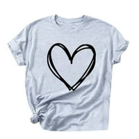 Cleance under $ ženski dan zaljubljenih Ispis majica kratkih rukava Okrugli izrez labavi fit grafički