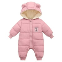 Mikilon Newborn Baby Winter Deims Odjeća za toplu crtanu uši ukupne kombinezon za skakači s kapuljačom za dječje djevojke za djecu 0- mjeseci ružičaste na popustu