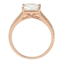 2.43CT Princess Cleani Clear Lab kreirao je Moissine 18K ružičasti ružičasti zlatni gravirajući egraviranje godišnjice Angažovanje vjenčanog prstena veličine 4.5