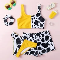 Djevojke kupaće odijelo Print pamučni srušiliQuick suhi print kupaći kostimi na plaži Yellow 6y-7y