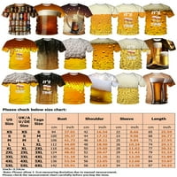 Prednjeg swalk muns oktoberfest majica pivo tiskanim ljetnim vrhovima kratkih rukava za muškarce labavi fit pulover bluza za posadu stil-n s