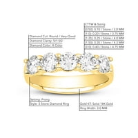 Londonski fini nakit dijamantski godišnjica za žene za žene na čvrstom 14K zlatu