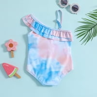 Djevojčica Djevojka Thimsuit Toddler Kids Baby Girls Fashion Slatki gradijent Ispis Bikini Ruffles Jednodijelni kupaći kostim plavi 2- godine