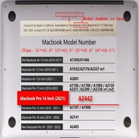 Kaishek Hard Case Shell pokrivač samo kompatibilan MacBook Pro 14 sa XDR displejnom dodirom TIP C model: A & A