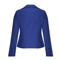 USMIXI CARDIGAN za žene Ženska bluer jakna ured Business Business Business Busines Lapl Slim odijelo s džepnim čvrstim zimskim rukavima s dugim rukavima kapute uštedu