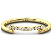 Dijamantni čvrsti zlatni prsten, 14k žuto zlatni prsten za angažman, prilagođeni prsten, rođendanski