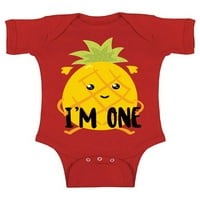 1st rođendan Baby Romper - Slatka majica za bebe djevojčice - mali komad ananasa