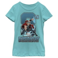 Djevojkov marvel Thor Hammer 8. rođendan grafički tee tahiti plavi mali