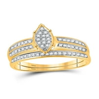 Jewels 10kt Žuto zlato Njegova i njezina okrugli dijamantski klaster podudaranje svadbenih vjenčanih prstena set CTTW