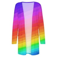 Xihbxyly Clearence Ženska lagana kardigan ženski kardigan džemperi Ženski cvjetni print dugih rukava Kimono Cardigan Labavi poklopac vrhovi # Online Multicolor XL