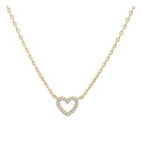 Ogrlica za žene Heart Circon Privjesak Rhinestone cirkon srce kristalni lanac nakita Djevojke Privjesak